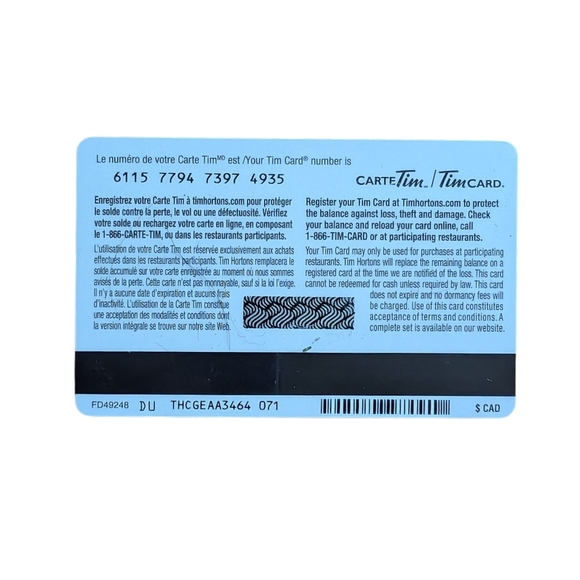 Tim Hortons Gift Card Kids Playing Hockey Design Collectible Zero Balance - Picture 2 of 4